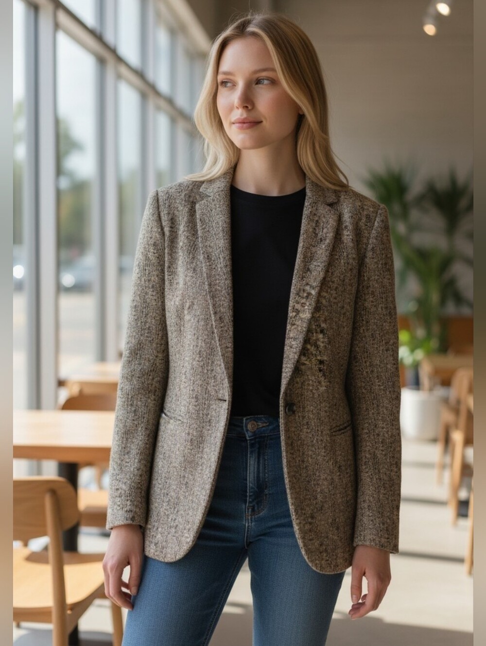 Jones NY Women's Black & Beige Blazer Jacket sz. 2